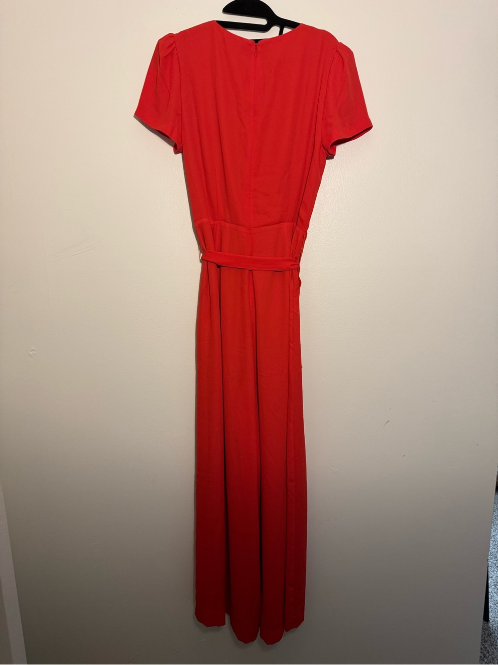 J. Crew Red Short Sleeve Wrap Jumpsuit Size 4 - Picture 3 of 8